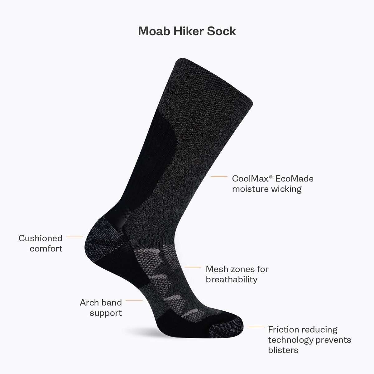 Moab Hiking Quarter Sock - Socks / Merrell