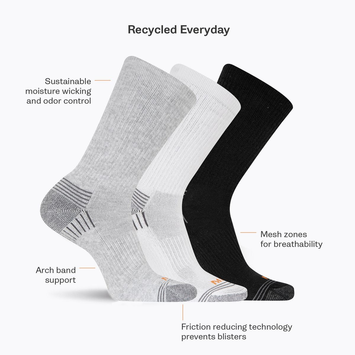 Recycled Low Cut Tab Sock 3 Pack - Socks / Merrell