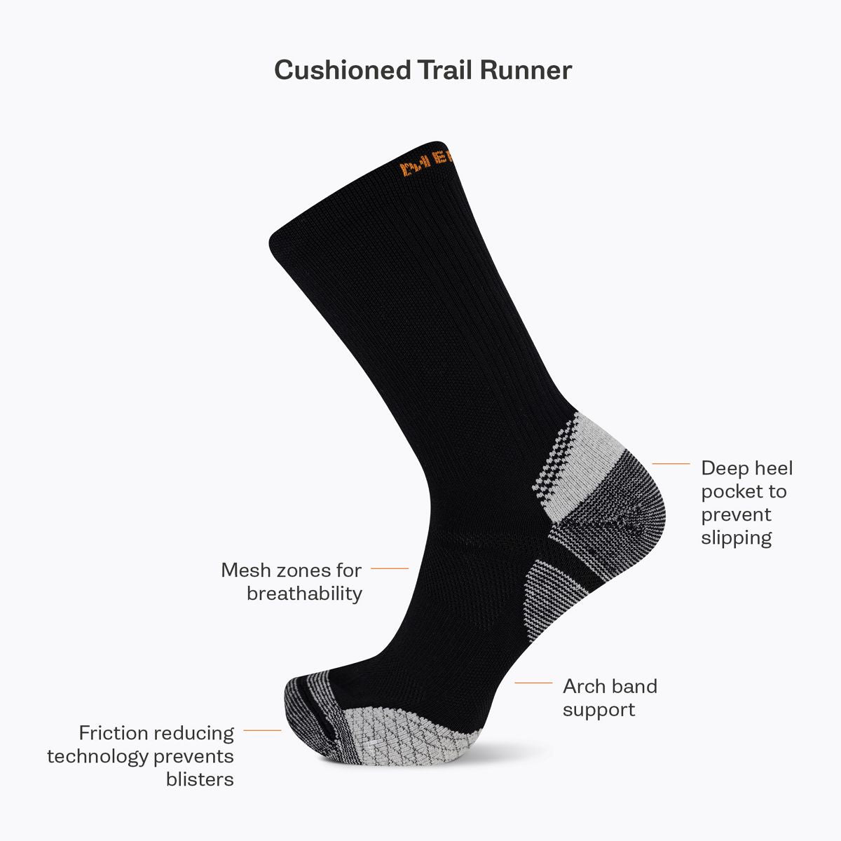 Cushion Trail Runner Tab Sock - Socks / Merrell Online